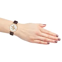 PAPIO Brown Color Leather Strap Ladies and Girls Analog Watch for Women (OP-118 Brown)-thumb3