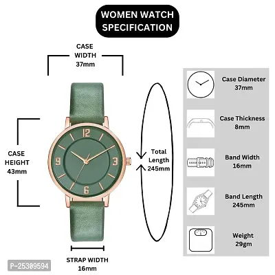 PAPIO Green Color Leather Belt Ladies and Girls Analog Watch for Women (MT-393 Green)-thumb4
