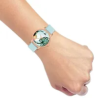 PAPIO Sky Blue Color Leather Band Analog Ladies and Girls Watch for Women-thumb1