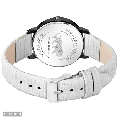 PAPIO White Color Leather Belt Ladies and Girls Analog Watch for Women (MT-327 White)-thumb4