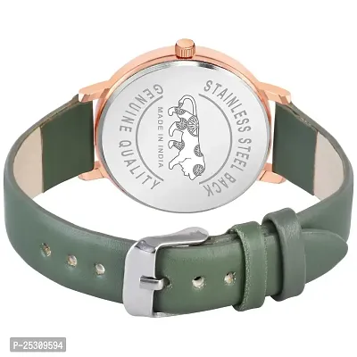 PAPIO Green Color Leather Belt Ladies and Girls Analog Watch for Women (MT-393 Green)-thumb3