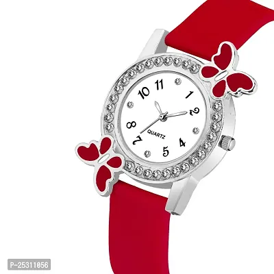 PAPIO Red Color PU Band Analog Watch for Girls (BF-RED)-thumb2