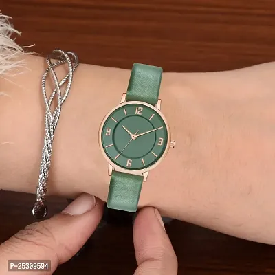 PAPIO Green Color Leather Belt Ladies and Girls Analog Watch for Women (MT-393 Green)-thumb5