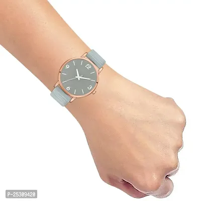 PAPIO Grey Color Leather Belt Ladies and Girls Analog Watch for Women (MT-318 Grey)-thumb3