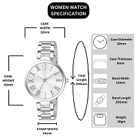 PAPIO White Dial Silver Color Metal Belt Ladies and Girls Analog Watch for Women (523-WHITE)-thumb3