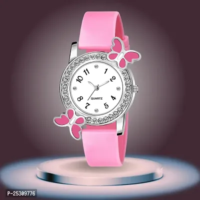 PAPIO Pink Color PU Band Analog Watch for Girls (BF-Pink)