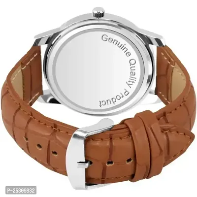 PAPIO Brown Color Leather Band Analog Watch for Boys and Men (203-BROWN)-thumb2