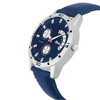 PAPIO Blue Color Leather Band Analog Watch for Boys and Men (205-BLUE)-thumb1