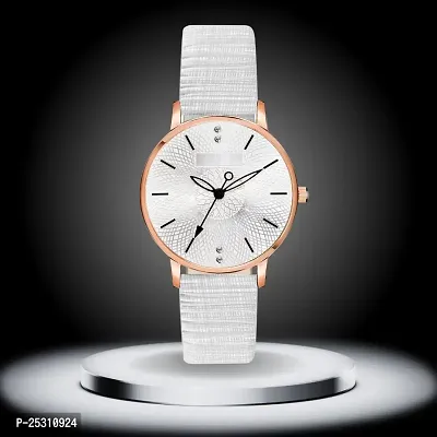 PAPIO White Color Leather Belt Ladies and Girls Analog Watch for Women (MT-313 White)