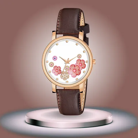 PAPIO Girls and Ladies Leather Strap Analog Watch for Women