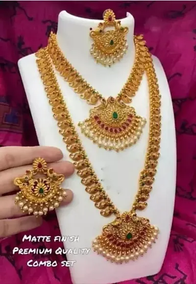 Bridal Wear Gold Plated Brass Traditional Jewellery Set