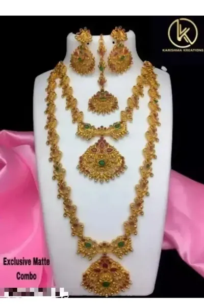 Gold Plated Alloy Combo Of 2 Necklace With Earring Sets