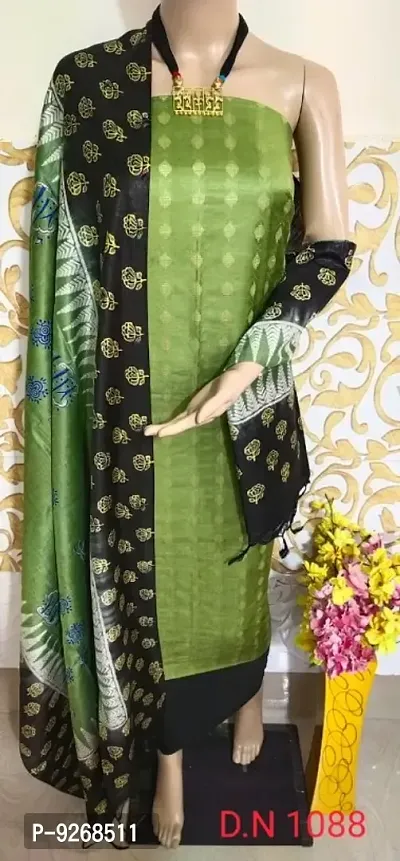 Cotton Silk Hand Block Discharge Print Suit Fabric For Women