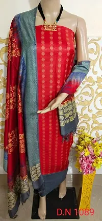 Silk Hand Block Discharge Print Suit Fabric For Women