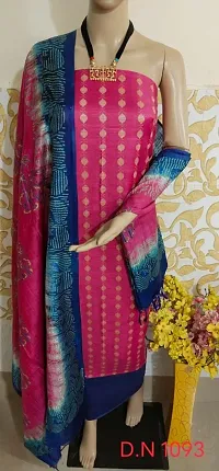 Silk Hand Block Discharge Print Suit Fabric For Women