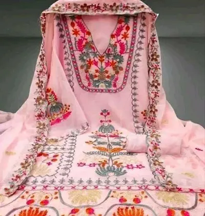Elegant Multicoloured Georgette Printed Dress Material with Dupatta