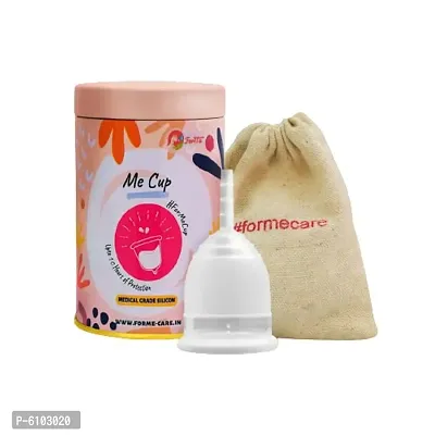 ME CUP Reusable Menstrual Cup for Women - Large Size with Pouch, Ultra Soft, Odour and Rash Free, No Leakage, Protection for Up to 8-10 Hours (Small)