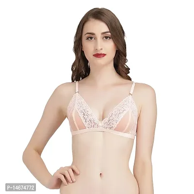 Buy Melisa Non Padded Net Plunge Bra - Black Online at Low Prices in India  