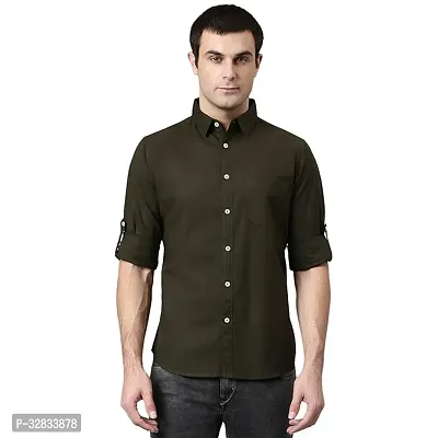 Reliable Cotton Blend Solid Casual Shirts For Men-thumb0