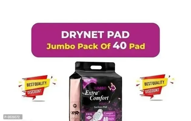 Jumbo Sanitary 100% Natural Cott maxi 320mm XXXL size For Women Combo 40 Pads Pack Of / Total 40 Padss-thumb0