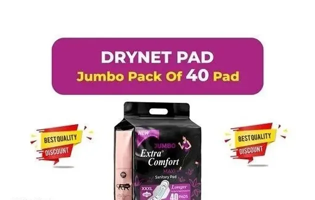 Jumbo Sanitary 100% Natural Cott maxi 320mm XXXL size For Women Combo 40 Pads Pack Of / Total 40 Padss