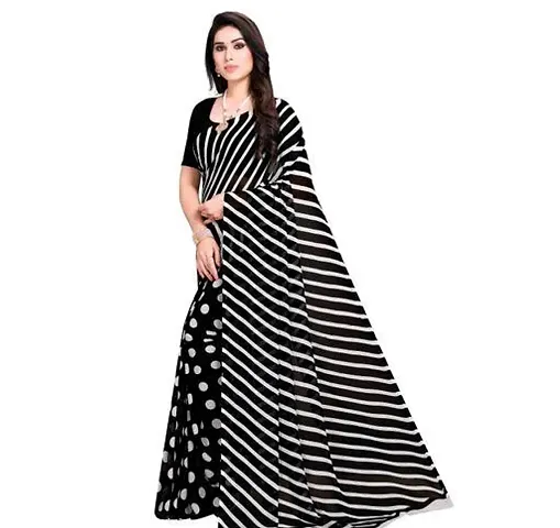 Dailywear Georgette Printed Sarees With Blouse Piece