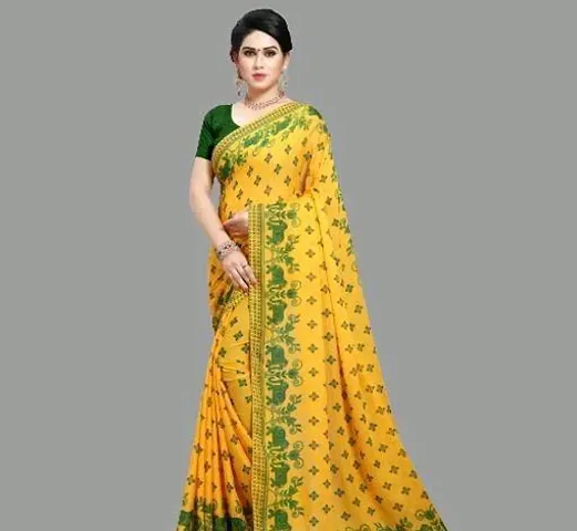 Alluring Art Silk Saree with Blouse piece 