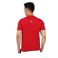 VINTAGE DREAM AND DEVICE OF LEAF Men's Cotton Regular Fit Half Sleeve Pause Printed Casual Tshirt (Red, Size 2XL)-thumb1