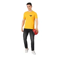 VINTAGE DREAM AND DEVICE OF LEAF Men's Cotton Regular Fit Half Sleeve Solid Arrival Printed Casual Tshirt (Yellow, Size S)-thumb2