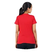 VINTAGE DREAM AND DEVICE OF LEAF Women's Cotton Regular Fit Half Sleeve Bow Printed Casual Tshirt (Red, Size 2XL)-thumb1