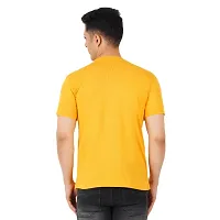 VINTAGE DREAM AND DEVICE OF LEAF Men's Cotton Regular Fit Half Sleeve Solid Arrival Printed Casual Tshirt (Yellow, Size S)-thumb1