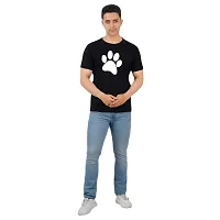 VINTAGE DREAM AND DEVICE OF LEAF Men's Cotton Regular Fit Half Sleeve Foot Printed Casual Tshirt (Black, Size M)-thumb2