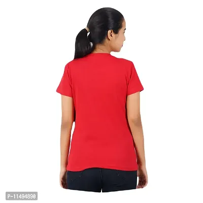 VINTAGE DREAM AND DEVICE OF LEAF Women's Cotton Regular Fit Half Sleeve I Hate People Printed Casual Tshirt (Red, Size XL)-thumb2