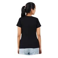 VINTAGE DREAM AND DEVICE OF LEAF Women's Cotton Regular Fit Half Sleeve Smile Printed Casual Tshirt (Black, Size L)-thumb1