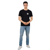 VINTAGE DREAM AND DEVICE OF LEAF Men's Cotton Regular Fit Half Sleeve Etrangere Printed Casual Tshirt (Black, Size S)-thumb2