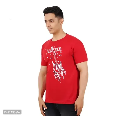 VINTAGE DREAM AND DEVICE OF LEAF Men's Cotton Regular Fit Half Sleeve Little Printed Casual Tshirt (Red, Size XL)-thumb0