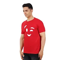 VINTAGE DREAM AND DEVICE OF LEAF Men's Cotton Regular Fit Half Sleeve Smile Printed Casual Tshirt (Red, Size XL)-thumb3