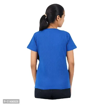 VINTAGE DREAM AND DEVICE OF LEAF Women's Cotton Regular Fit Half Sleeve Printed Casual Tshirt (Blue, Size M)-thumb2