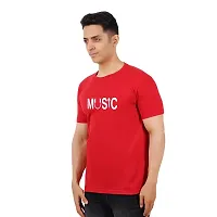 VINTAGE DREAM AND DEVICE OF LEAF Men's Cotton Regular Fit Half Sleeve Music Printed Casual Tshirt (Red, Size L)-thumb3