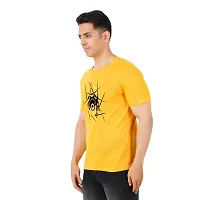 VINTAGE DREAM AND DEVICE OF LEAF Men's Cotton Regular Fit Half Sleeve Pause Printed Casual Tshirt (Yellow, Size XL)-thumb3