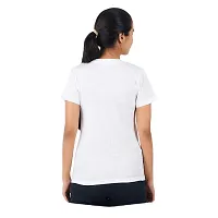 VINTAGE DREAM AND DEVICE OF LEAF Women's Cotton Regular Fit Half Sleeve Cat Printed Casual Tshirt (White, Size S)-thumb1