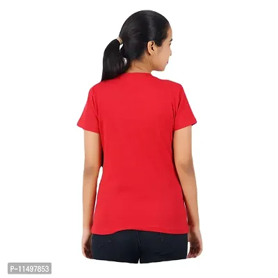 VINTAGE DREAM AND DEVICE OF LEAF Women's Cotton Regular Fit Half Sleeve Lock Printed Casual Tshirt (Red, Size XL)-thumb2