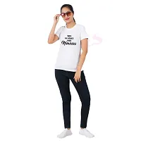 VINTAGE DREAM AND DEVICE OF LEAF Women's Cotton Regular Fit Half SleeveSun Glass Printed Casual Tshirt (White, Size M)-thumb2