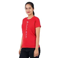 VINTAGE DREAM AND DEVICE OF LEAF Women's Cotton Regular Fit Half Sleeve Bekind to All Printed Casual Tshirt (Red, Size 2XL)-thumb3