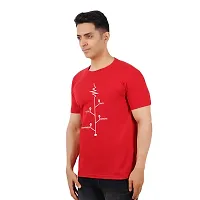 VINTAGE DREAM AND DEVICE OF LEAF Men's Cotton Regular Fit Half Sleeve Love Node Printed Casual Tshirt (Red, Size L)-thumb3