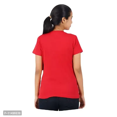 VINTAGE DREAM AND DEVICE OF LEAF Women's Cotton Regular Fit Half Sleeve Stars Printed Casual Tshirt (Red, Size M)-thumb2