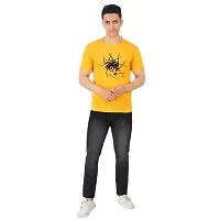 VINTAGE DREAM AND DEVICE OF LEAF Men's Cotton Regular Fit Half Sleeve Pause Printed Casual Tshirt (Yellow, Size XL)-thumb2