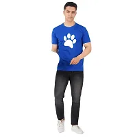 VINTAGE DREAM AND DEVICE OF LEAF Men's Cotton Regular Fit Half Sleeve Foot Printed Casual Tshirt (Blue, Size XL)-thumb2