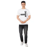 VINTAGE DREAM AND DEVICE OF LEAF Men's Cotton Regular Fit Half Sleeve Draw Printed Casual Tshirt (White, Size M)-thumb2