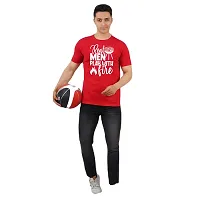 VINTAGE DREAM AND DEVICE OF LEAF Men's Cotton Regular Fit Half Sleeve Play with Fire Printed Casual Tshirt (Red, Size S)-thumb2